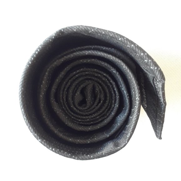 Calvin Klein. Silk Tie Pattern. Charcoal & Grey - Picture 8 of 9